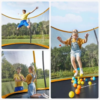 Батут с защитной сеткой "PERFETTO SPORT ACTIVITY 6" диаметр 1,8 м зелёный
