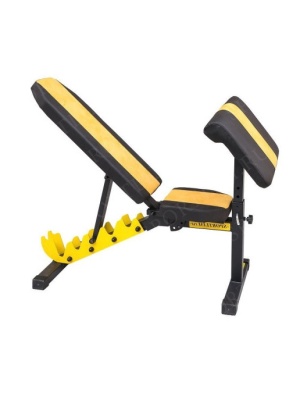 Универсальная атлетическая скамья Orion Sportlim (Черно-желтая) + Парта Скотта