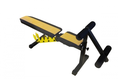 Универсальная атлетическая скамья Orion Sportlim (Черно-желтая) + Упор для пресса