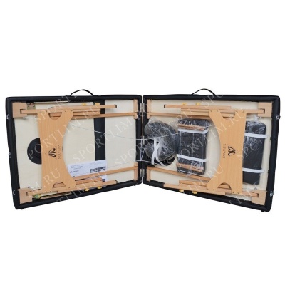 Массажный стол DFC NIRVANA, Relax Pro, дерев. ножки, цвет черный (Black)