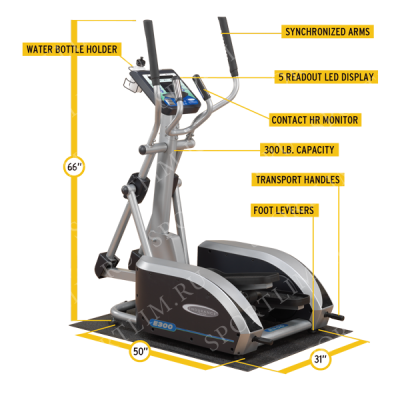 Эллиптический тренажер Body-Solid Endurance с адаптером 220V